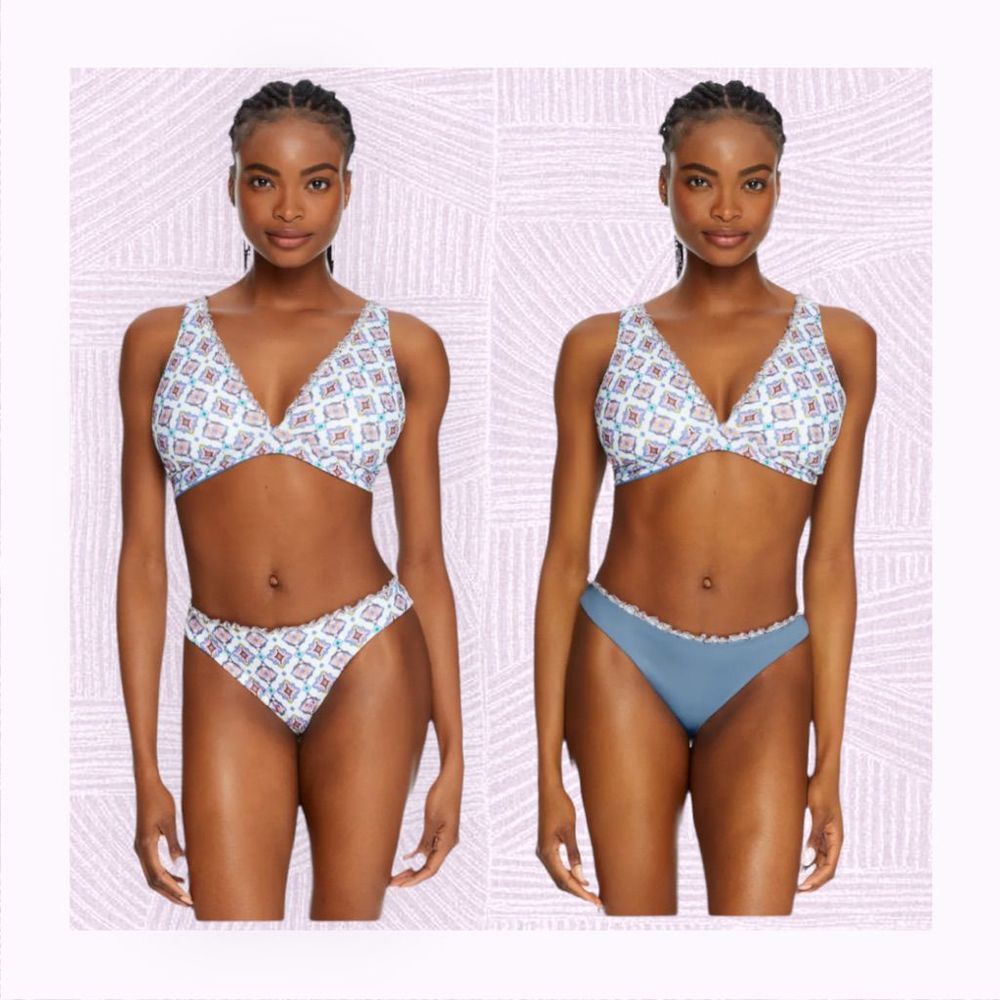 BECCA Women’s Marrakesh Reversible Tie Back Bikini Top and Bikini Hipster Bottom